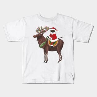 Santa Claws and Moose Kids T-Shirt